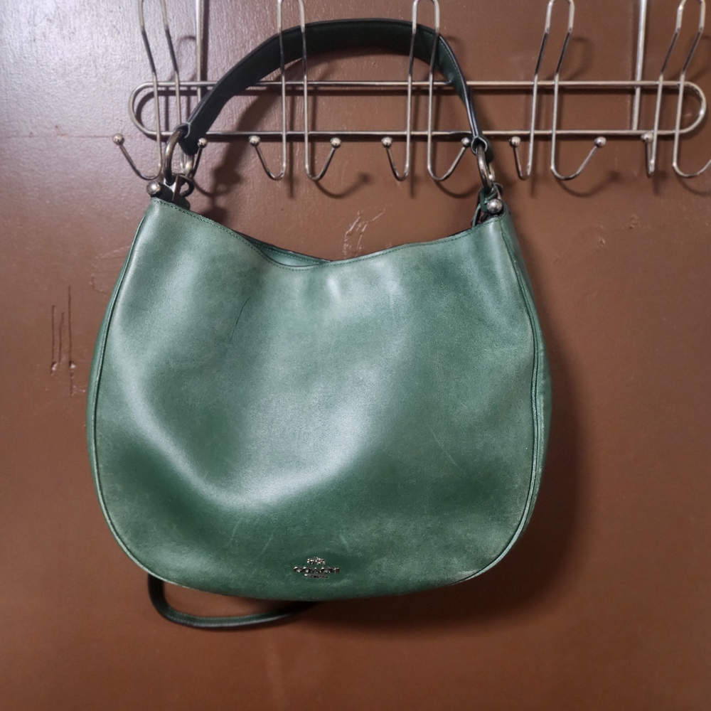 Coach Forest Green Leather Shoulder Bag